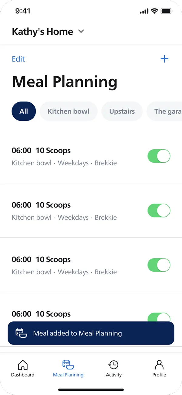 Meal planning feature