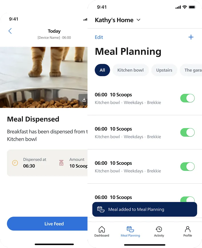 Meal planning feature